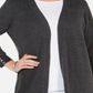 Karen Scott Women's Open Front Cardigan Charcoal Gray Size Petite L