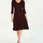 Jessica Howard Women's 3/4 Sleeve Knee Length Dress Purple Size Petite Small