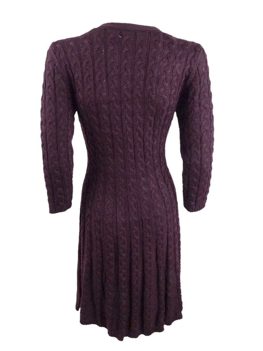 Jessica Howard Women's 3/4 Sleeve Knee Length Dress Purple Size Petite Small