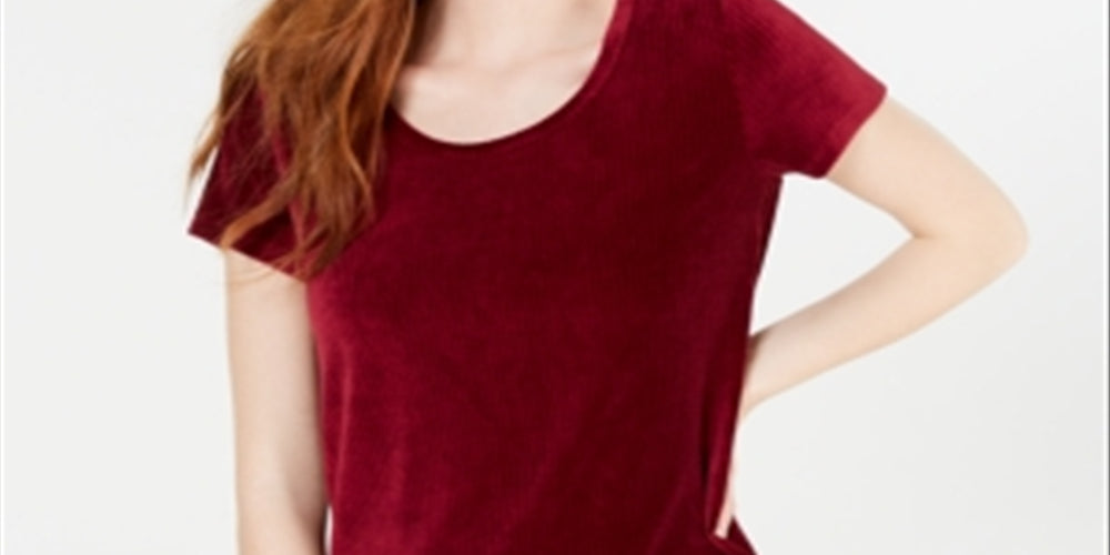 Crave Fame Junior's Corduroy Top Red Size Large