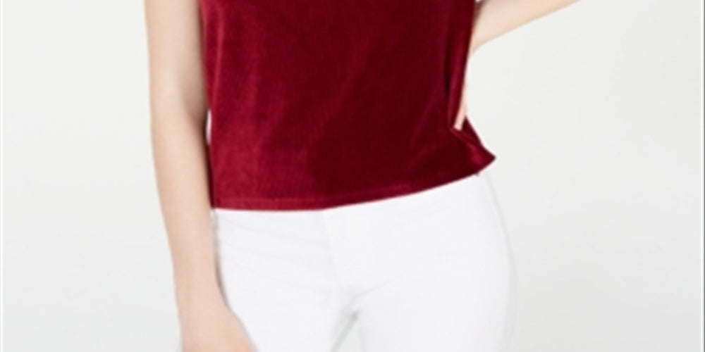 Crave Fame Junior's Corduroy Top Red Size Large