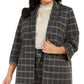 Calvin Klein Women's Plaid Blazer Jacket Gray Size 16W