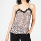 Bar III Women's Leopard Animal Print Spaghetti Strap Sweetheart Neckline Evening Tank Top Brown Size Large