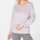 Ideology Women's Long Sleeve Jewel Neck Sweater Pink Size X-Large