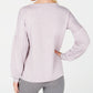 Ideology Women's Long Sleeve Jewel Neck Sweater Pink Size X-Large