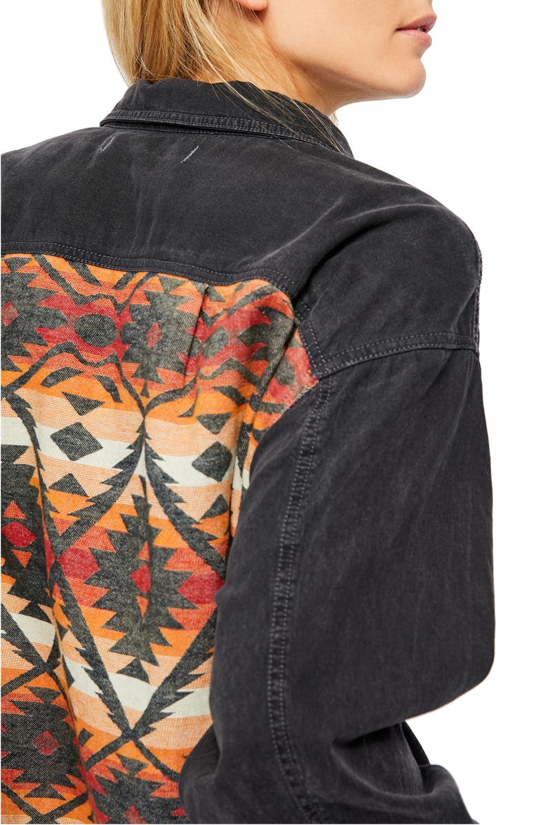 Free People Women's Echo Rock Washed Shirt Black Size Medium
