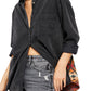 Free People Women's Echo Rock Washed Shirt Black Size Medium