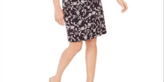 Jessica Howard Women's Floral 3/4 Sleeve Crew Neck Above the Knee a Line Party Dress Purple Size 6 Petite