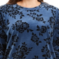 Karen Scott Women's Sport Printed Flocked Sweatshirt Blue Size X-Small