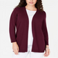Karen Scott Women's Open Front Cardigan Wine Size -Petite XL