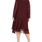 Sl Fashions Women's Embellished Dress & Jacket Burgundy Size 16W