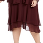 Sl Fashions Women's Embellished Dress & Jacket Burgundy Size 16W