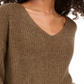 Hippie Rose Junior's Chenille V Neck Sweater Green Size Medium