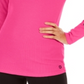 Calvin Klein Women's Performance Logo Stripe Mock Neck T-Shirt Pink Size Small