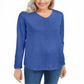 Karen Scott Women's Cotton Cable Knit Sweater Blue Size XX-Large
