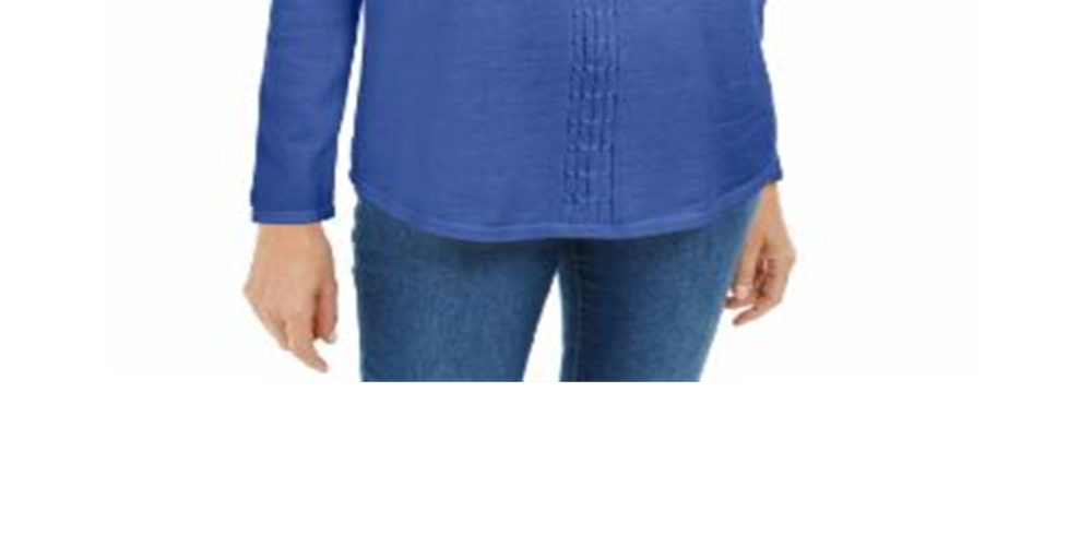 Karen Scott Women's Cotton Cable Knit Sweater Blue Size XX-Large