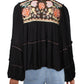 Free People Women's Vivid Color Top Black Size Medium