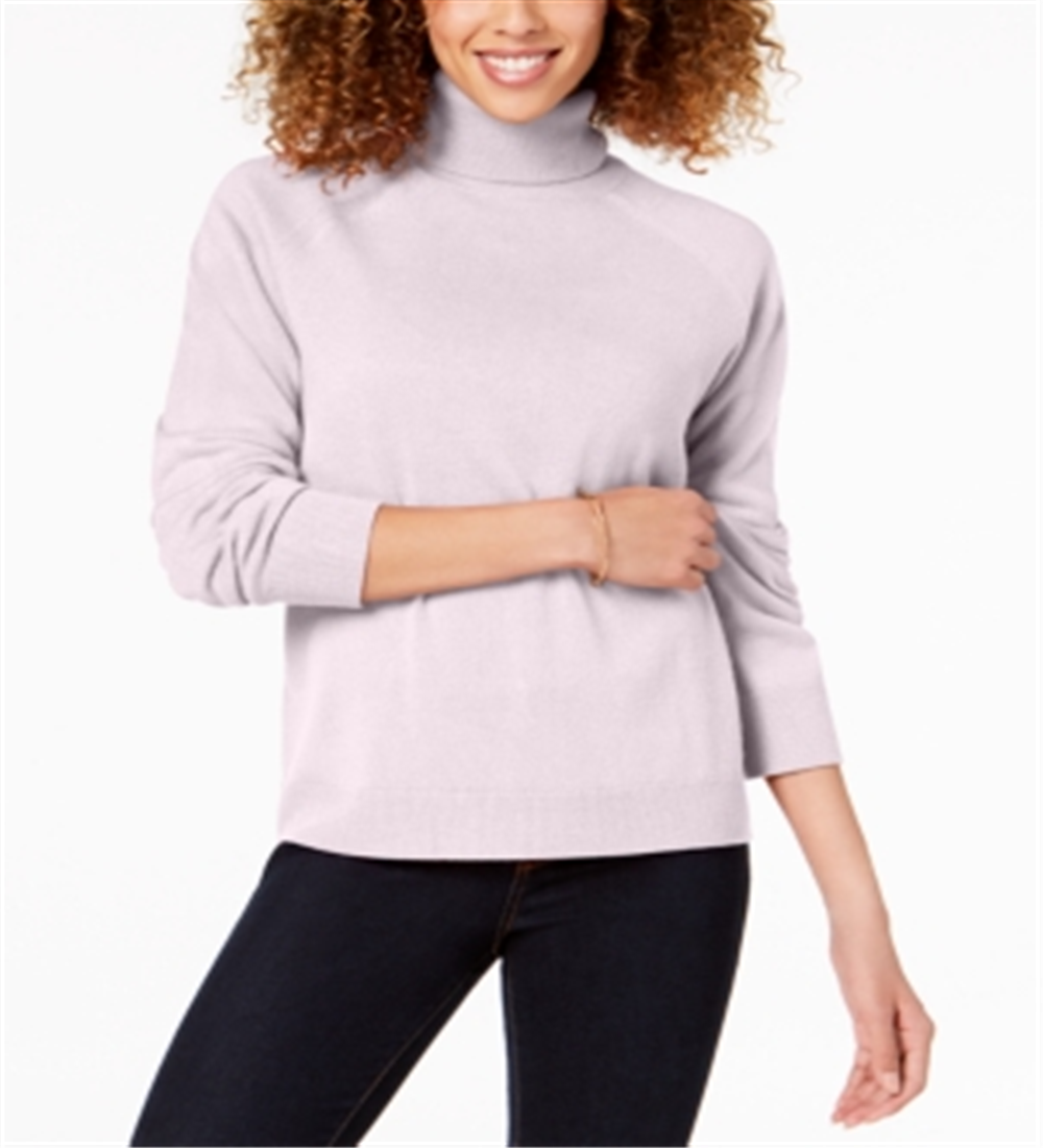 Karen Scott Women's Turtleneck Sweater Pink Size Small