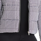 Calvin Klein Women's Houndstooth Print Metallic Trim Puffer Jacket Grey Size Small