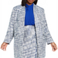 Calvin Klein Women's Tweed Open Front Topper Jacket Blue Size 14W
