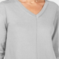 Karen Scott Women's V Neck Pullover Sweater Gray Size Large