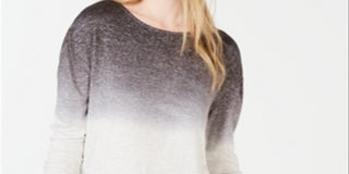 Bar III Women's Dip Dye Pullover Sweater Gray Size X-Small