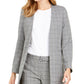 Calvin Klein Women's Plaid Wear to Work Blazer Jacket Gray Size 10 Petite