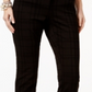 Alfani Women's Flocked Plaid Skinny Pants Black Size -14P