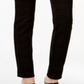 Alfani Women's Flocked Plaid Skinny Pants Black Size -14P