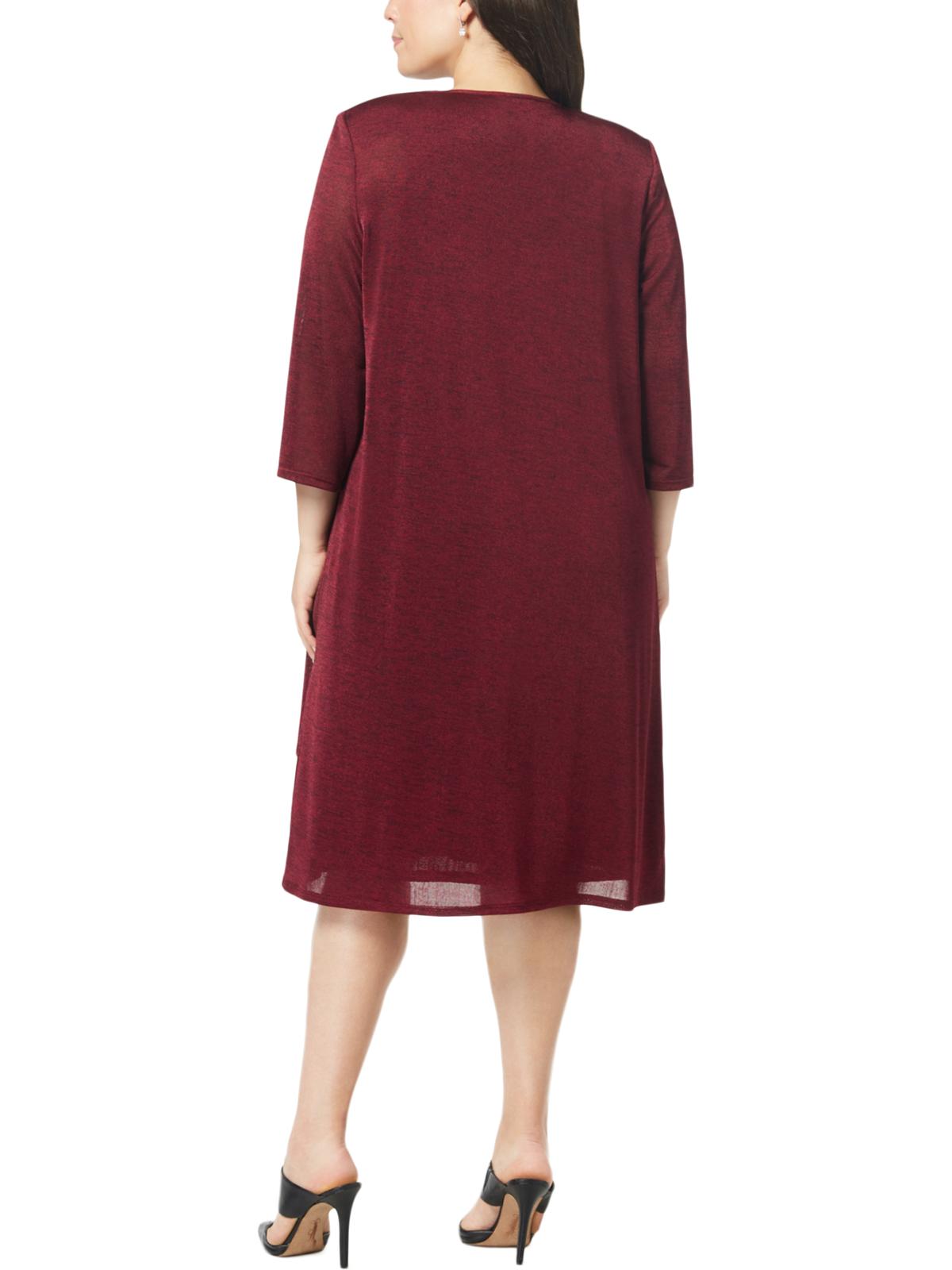 R&M Richards Women's Plus a Line Special Occasion Dress with Jacket Red Size 14W