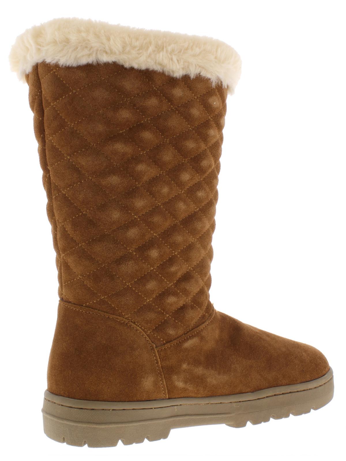 Style & Co Women's Comfort Quilted Nikyy Round Toe Platform Brown Boots 5 M