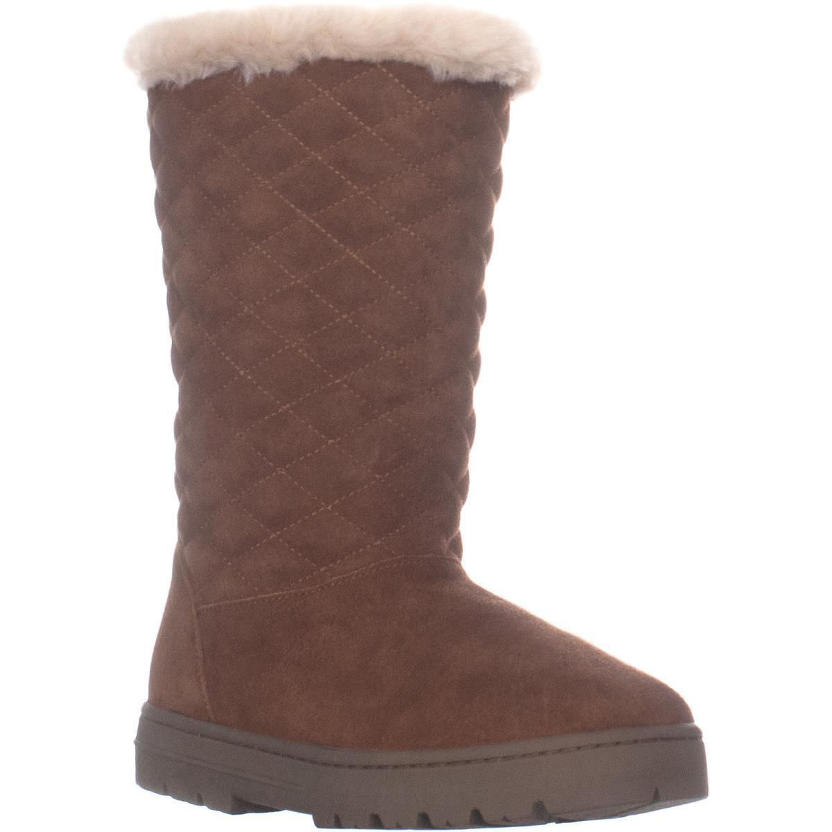 Style & Co Women's Comfort Quilted Nikyy Round Toe Platform Brown Boots 5 M