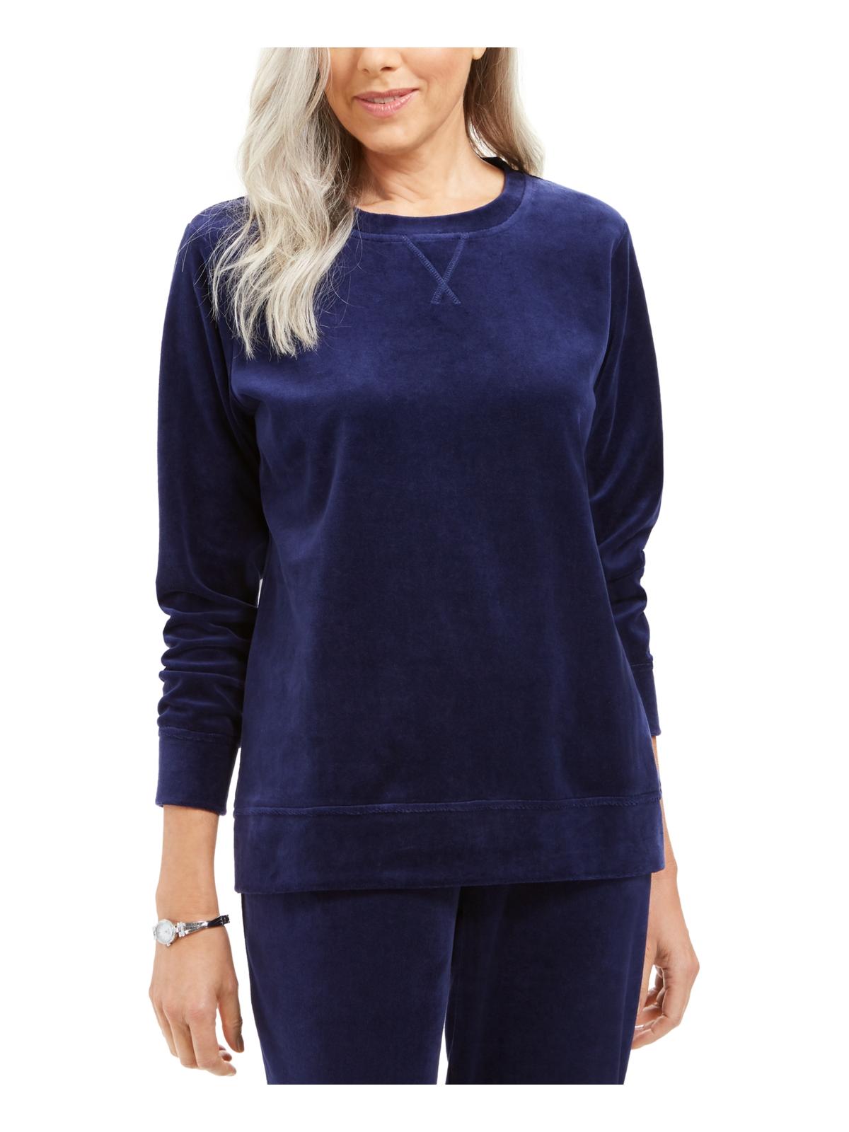 Karen Scott Women's Sport Running Fitness Sweatshirt Blue Size XL