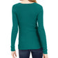 INC International Concepts Women's Ribbed Twist Front Top Green Size X-Large