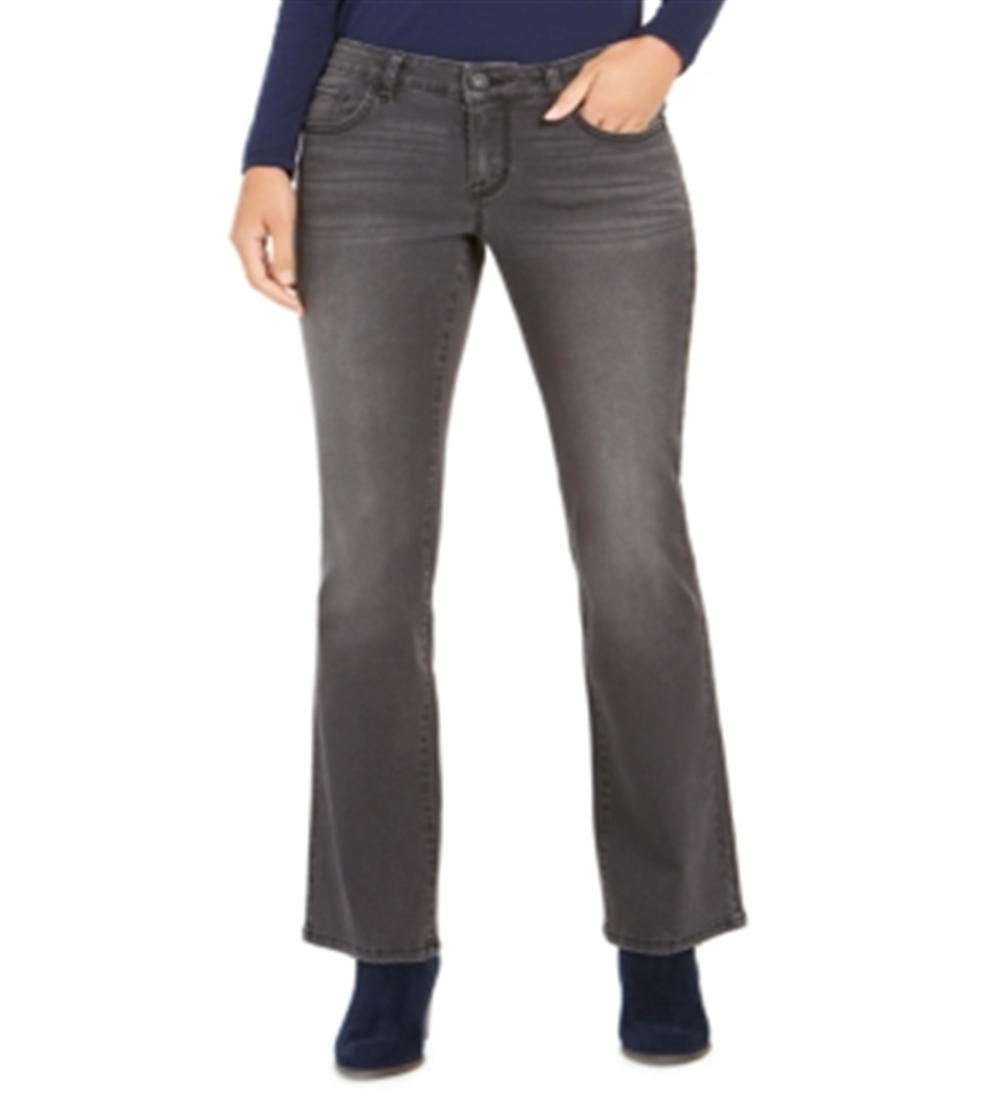 Style & Co Women's Light Wash Embroide Pocket Bootcut Jeans Black Size 2