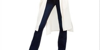 1.STATE Women's Waffle Knit Maxi Cardigan Sweater White