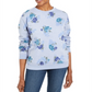 Karen Scott Women's Printed Crewneck Sweatshirt Blue Size Petite M