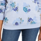 Karen Scott Women's Printed Crewneck Sweatshirt Blue Size Petite M