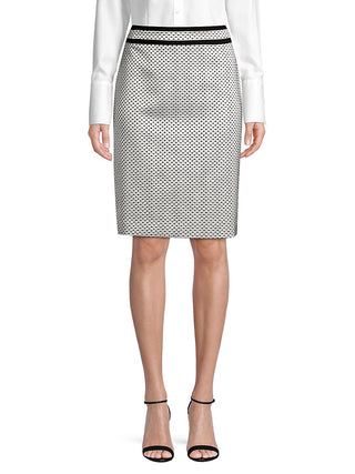 Calvin Klein Women's Back Slit & Zip Texture Speckle Pipe Skirt Black Size 10