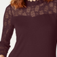 INC International Concepts Women's Lace Yoke Top Port SizeXS