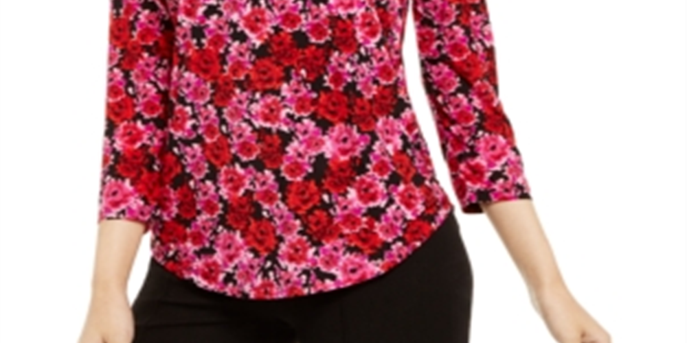 INC International Concepts Women's Strappy Floral Print Top Black Size X-Small