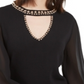 INC International Concepts Women's Studded Keyhole Sweater Black Size M