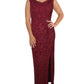 Alex Evenings Women's Sleeveless Maxi Evening Dress Red Size 14