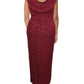 Alex Evenings Women's Sleeveless Maxi Evening Dress Red Size 14