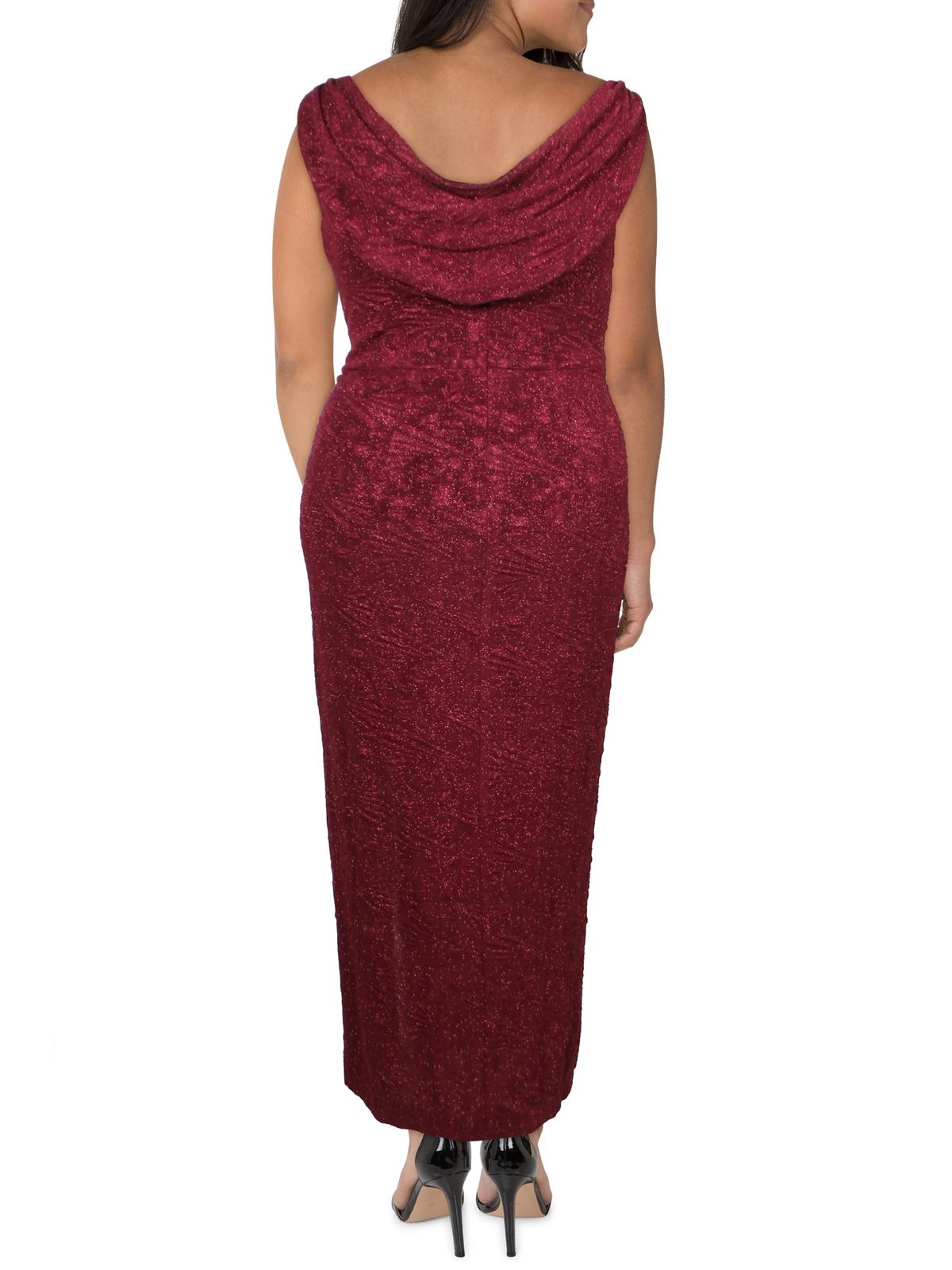 Alex Evenings Women's Sleeveless Maxi Evening Dress Red Size 14