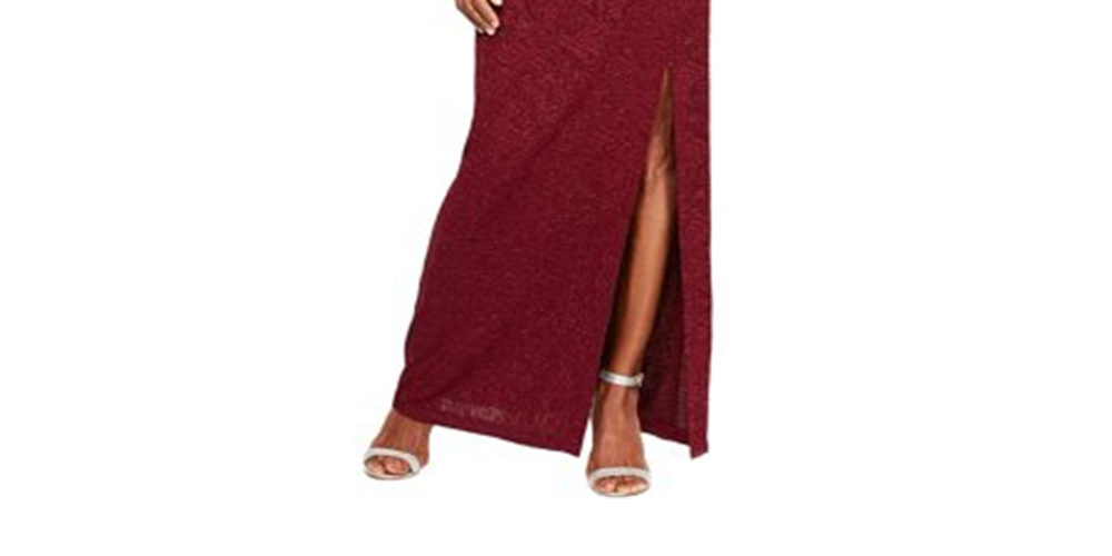 Alex Evenings Women's Sleeveless Maxi Evening Dress Red Size 14
