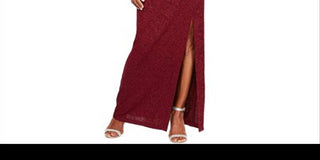 Alex Evenings Women's Sleeveless Maxi Evening Dress Red Size 14