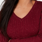 Karen Scott Women's Cable Knit V Neck Sweater Red Size Petite Small