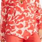 Alfani Women's Sheer Patterned Long Sleeve V Neck Tunic Top Red Size Medium