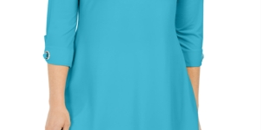 JM Collection Women's Grommet Cold Shoulder Tunic Blue Size XL